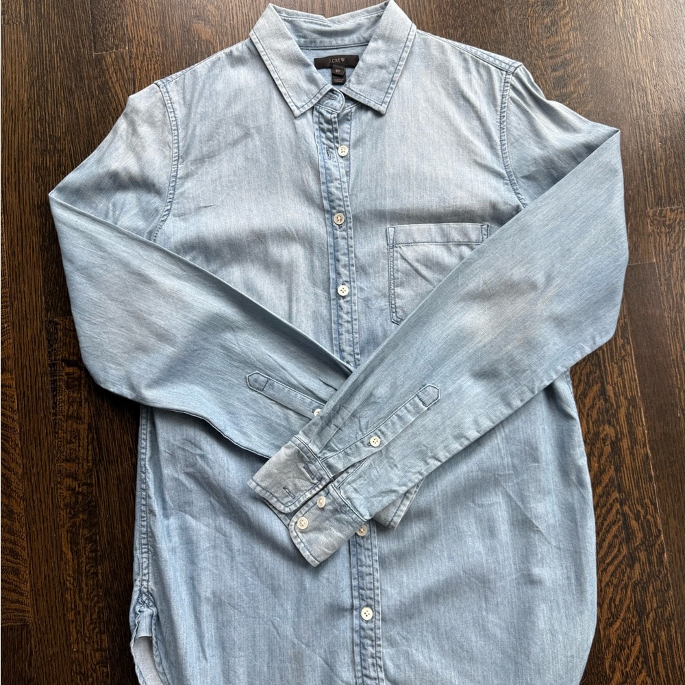 J. Crew Women’s Denim Casual Button Down Shirt 6 Tall